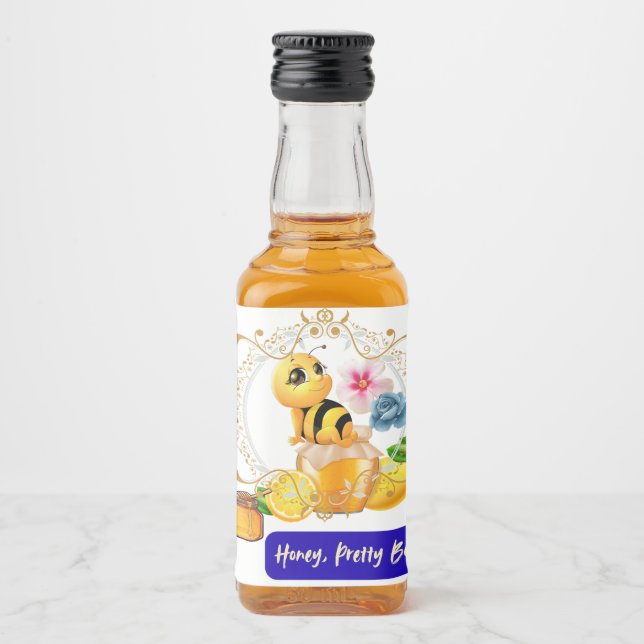 Honung, Söt Bee Spritflaskor Etikett (Framsida)