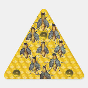 HONUNGA BIN,KÖPER KÖPER KÖPGEMSTONES TRIANGLE TRIANGELFORMAT KLISTERMÄRKE