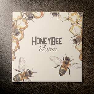 HonungBee Farm Honeycomb Bees Keramiska plattor Kakelplatta