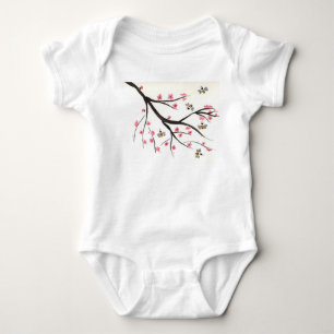 Honungbi och körsbärsröd blommarbabyTutu Tee Shirt