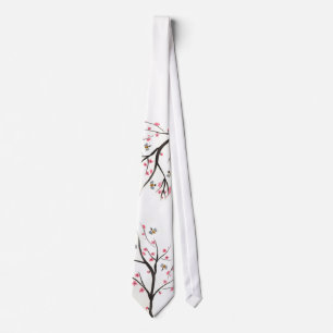 Honungbi och körsbärsröd blommarTie Slips
