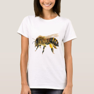Honungbiet räcker målad vattenfärgkonst t shirt