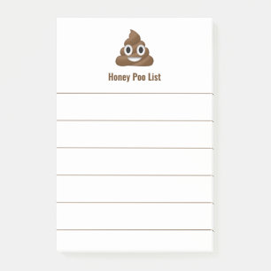 Honungs bajs lista Rolig bajs Emoji Post-it Block