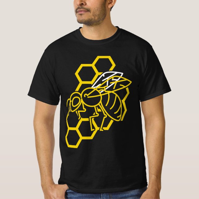 HonungsBee Älskare Gift - Honeycomb T Shirt (Framsida)