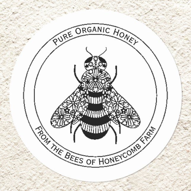 Honungsbee Apiary Runt Klistermärke (Skapare uppladdad)