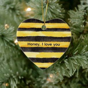 HonungsBee Black Guld Gult jul Julgransprydnad Keramik