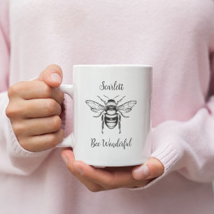 Honungsbee Black White Personalize Coffee Mugg