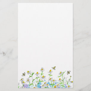 HonungsBee Chamomile Blomsterträdgård Art Brevpapper