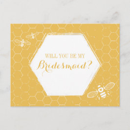 HonungsBee Golden Gult Anpassningsbar Bridesmaid F Inbjudan Vykort
