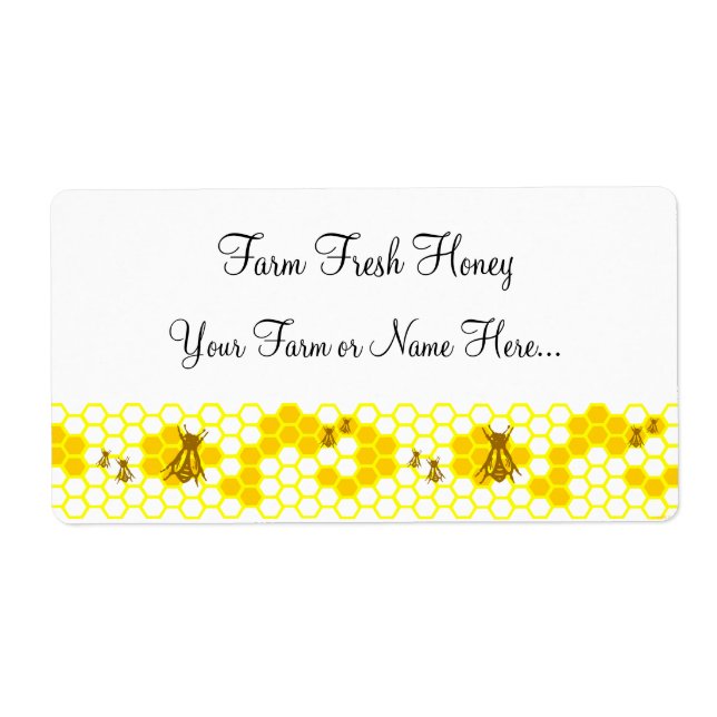 Honungsbee Honeycomb Anpassningsbar Shipping Label Fraktsedel (Framsidan)