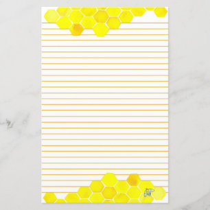 Honungsbee Honeycomb Gult Linted Brev Writing