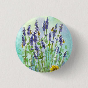 HonungsBee Lavender Herb Watercolor Flowers Knapp