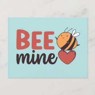 Honungsbee Mine Cute Pun Funny Valentine Day Vykort