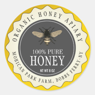 Honungsbee Seller Apiarist Vintage Black Classic Runt Klistermärke