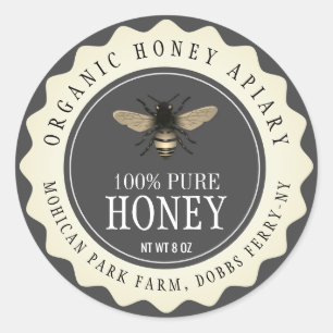 Honungsbee Seller Apiarist Vintage Black Runt Klistermärke