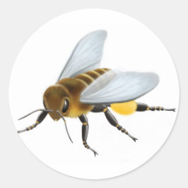 Honungsbee Sticker Runt Klistermärke