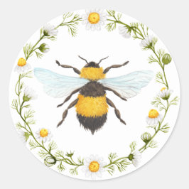 Honungsbee Sticker Runt Klistermärke