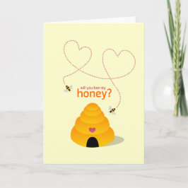 Honungsbees hjärtans dagskort helgkort