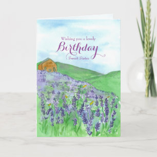 HonungsBees Lavender Fält Grattis på födelsedagen Kort