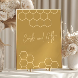 Honungsbeige Baby Shower Cards and Gifts Sign Poster