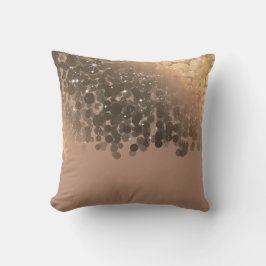 Honungsbeige Champagne Gyllene Glitterljus Kudde