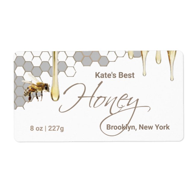 Honungsbeteckning med Honeycomb, Drip & Bee Fraktsedel (Framsidan)