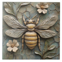 Honungsbi Faux Relief Ceramic- Nature-Inspired