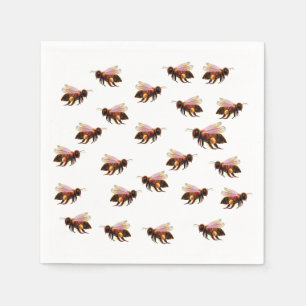 Honungsbi flyger pappersservett