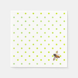 Honungsbi grönt-polka-dot mönster pappersservett