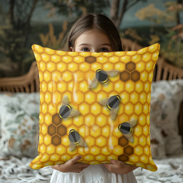 Honungsbi Hive-droppning Honeycomb Kudde (Skapare uppladdad)