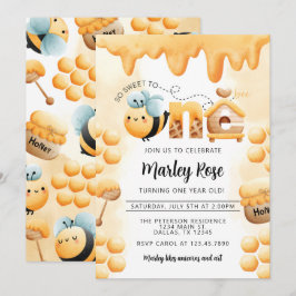Honungsbi Inbjudan till första födelsedagspartiet