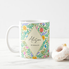 Honungsbi, Ladybug, Butterfly, Dragonfly & Flowers Kaffemugg