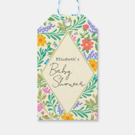 Honungsbi, Ladybug, Butterfly, Dragonfly & Flowers Presentetikett