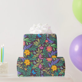 Honungsbi, Ladybug, Butterfly, Dragonfly & Flowers Presentpapper