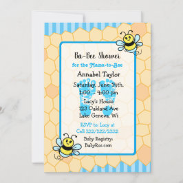 Honungsbi och Honeycomb Boy's Baby Shower Inbjudningar