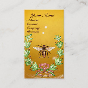 HONUNGSBI ODÖDJUKARE KRANS RÖD VAXSIGILL MONOGRAM VISITKORT