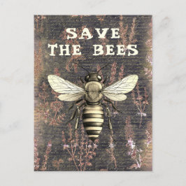 Honungsbi Spara av Bees skript Monokrome Vykort