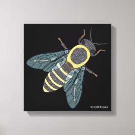 Honungsbi (svart) - Canvas