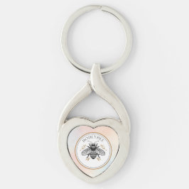Honungsbi Twisted Heart Silverfärgad Nyckelring