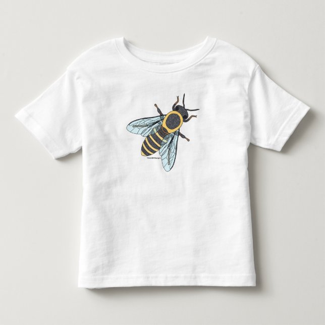 Honungsbi (vit) - T-Shirt för Småbarn (Framsida)