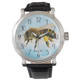Honungsbi Watercolor Painting Watch Armbandsur