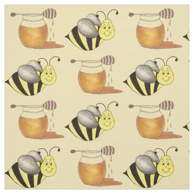 Honungsbibee Bumblebee Honeybee Burk Pot Honeypot  Tyg (Provkarta)