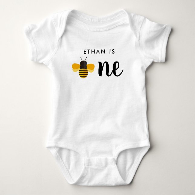 Honungsbiets Födelsedagsfest 1:a bisdagen Baby Bod T Shirt (Framsida)