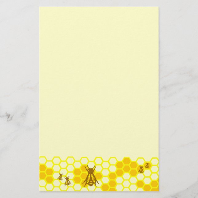 Honungsbiets Gult Honeycomb Stationery Brevpapper (Framsida)