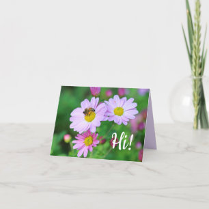 Honungsbiets Lila Flower Hi! Tomt fotoanteckningsk Kort