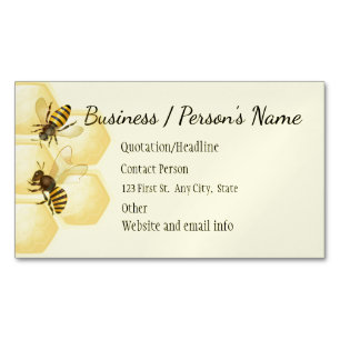 Honungsbin Apiary Business Anpassningsbar Magnetiska Visitkort