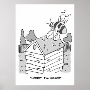 Honungsbin återvänder till sin Beehive Poster