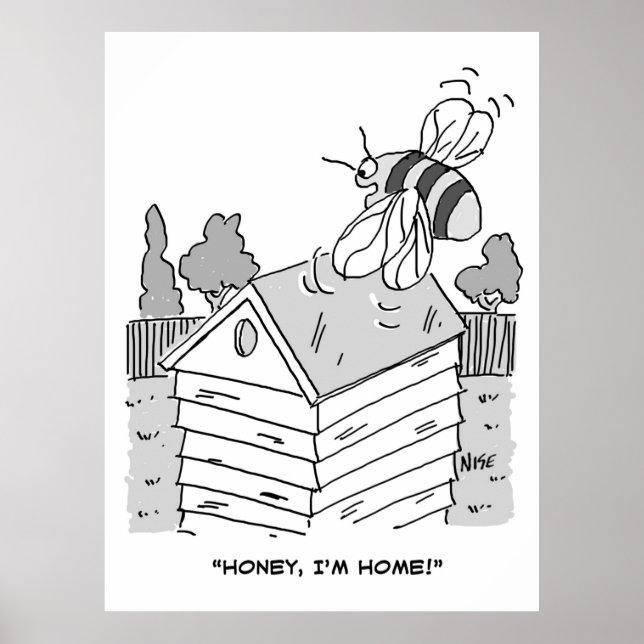 Honungsbin återvänder till sin bikupa poster (Framsidan)
