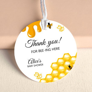 Honungsbin Baby Shower Mamma Bee Tack Runt Klistermärke