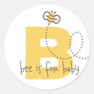 Honungsbin Baby Shower Stickers Runt Klistermärke